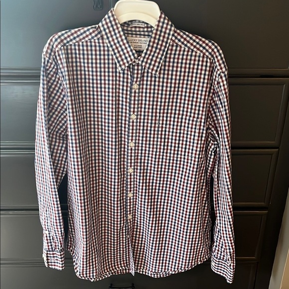 Lucky Brand Other - Lucky Brand Men's Red and Blue Plaid Shirt